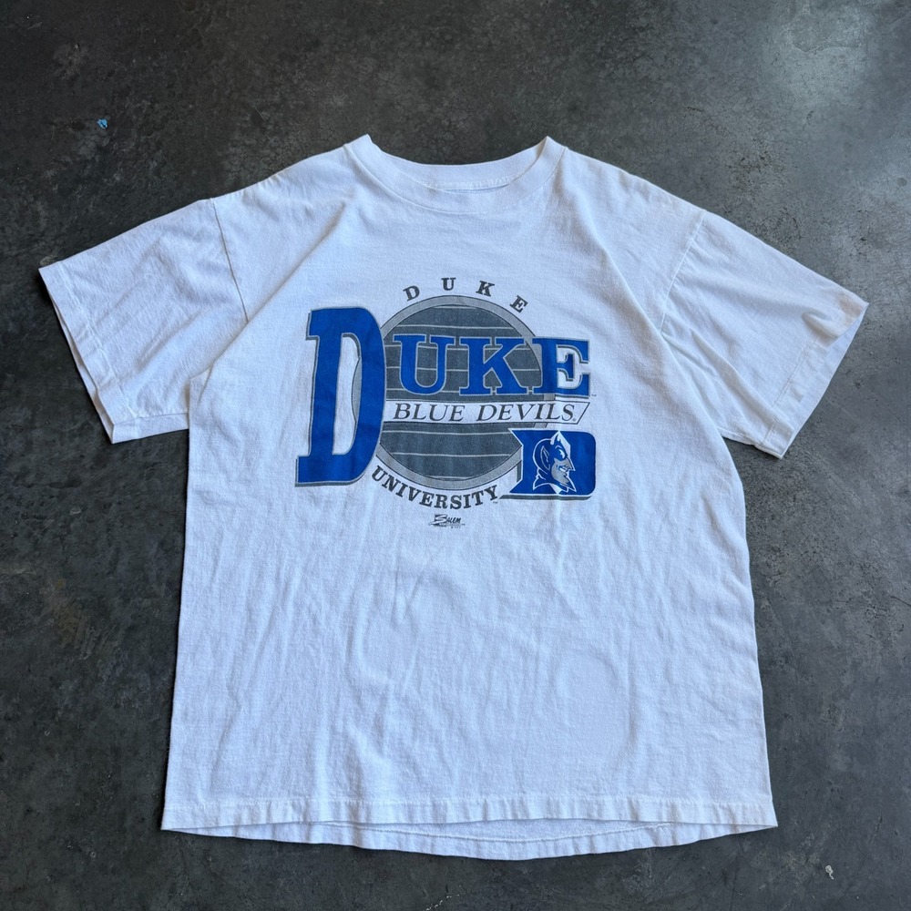 VTG 90s Duke University Blue Devils Salem Sportswear Graphic Shirt RARE Mens XL